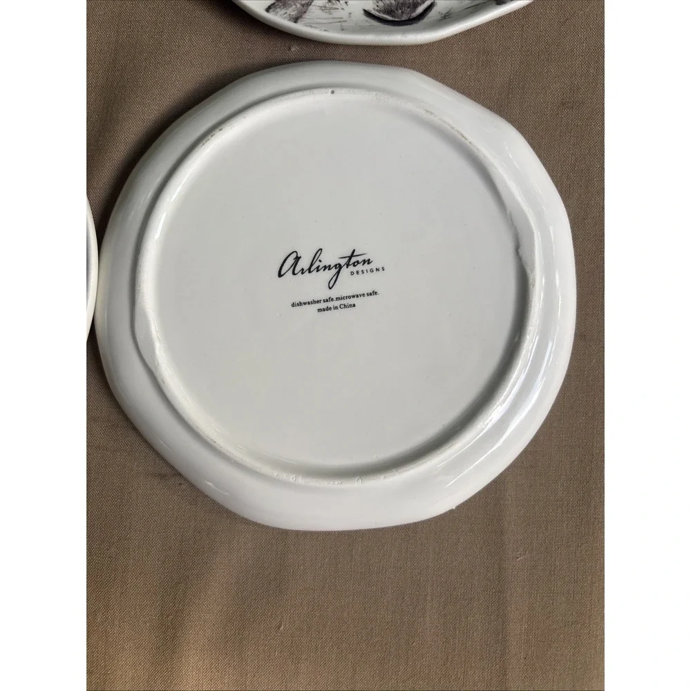Arlington Designs 4 Ceramic Plates Rabbits Bunny Whimsical Decor ONLY Crazing 6